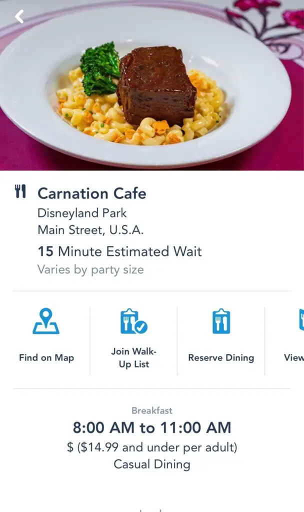 Carnation Cafe Join Walk-Up List