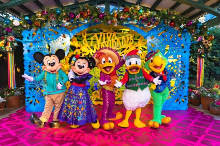 Mickey and Minnie Mouse along with The Three Caballeros Debut New Costumes for Disney ¡Viva Navidad! at Disney California Adventure Park