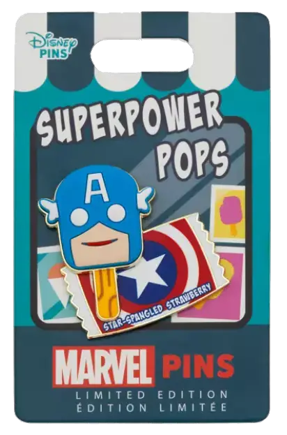 Captain America Star-Spangled Strawberry Superpower Pops LE Pin