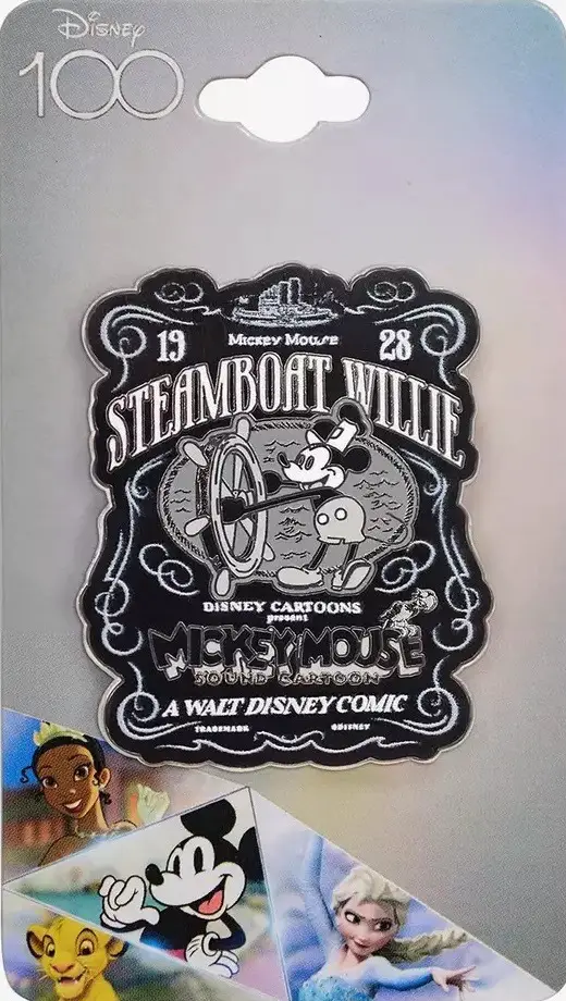 Disney 100 Mickey Mouse Steamboat Willie Poster Enamel Pin - BoxLunch Exclusive