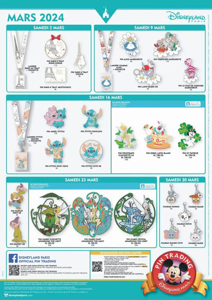 Disneyland Paris Pins March 2024