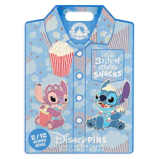 Stitch Attacks Snacks Pin Set – Popcorn – February – Limited Release