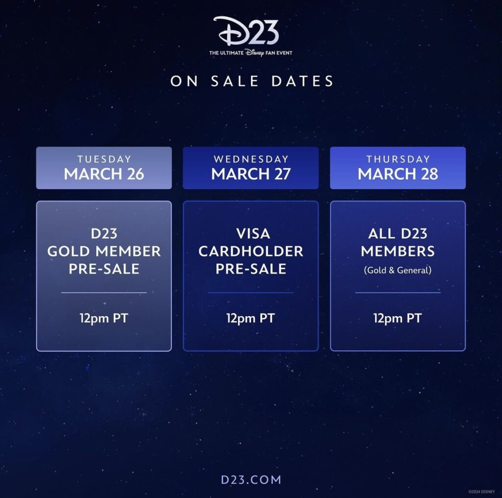 D23 The Ultimate Fan Event Ticket On Sale Dates