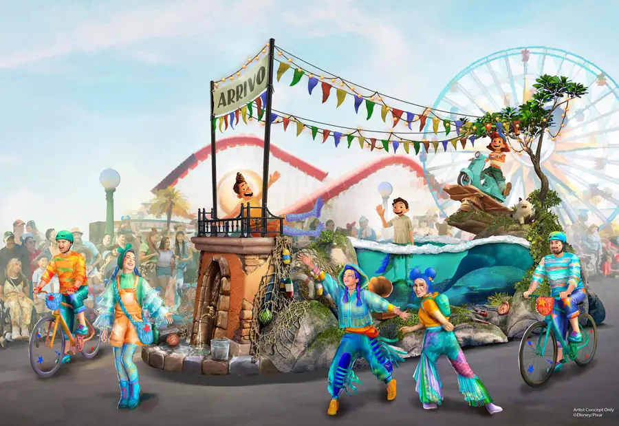 New Better Together A Pixar Pals Celebration Parade Luca Float at Disney California Adventure Park