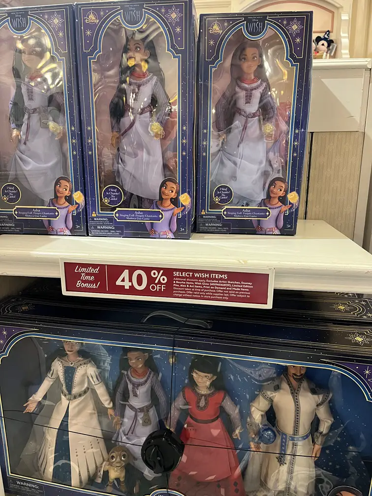 Select Disney Wish Dolls 40% Off at Disneyland