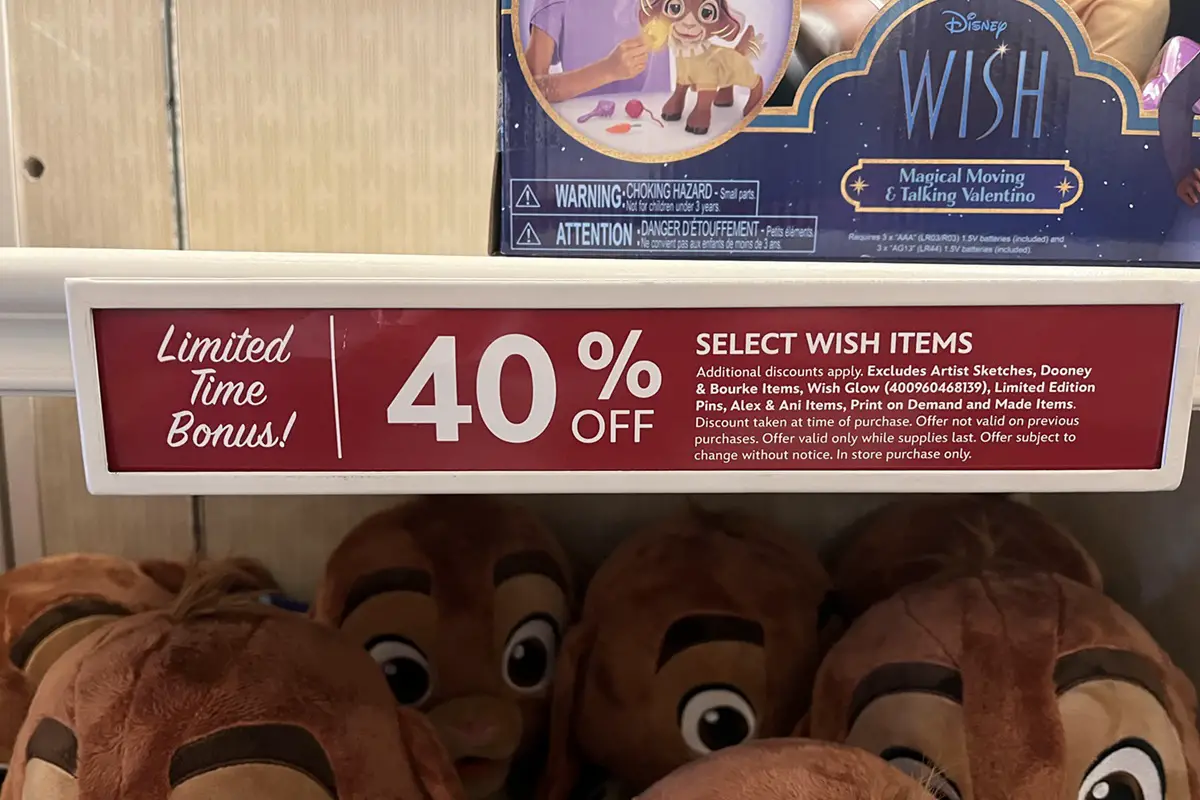 Select Disney Wish Merchandise 40% Off at Disneyland