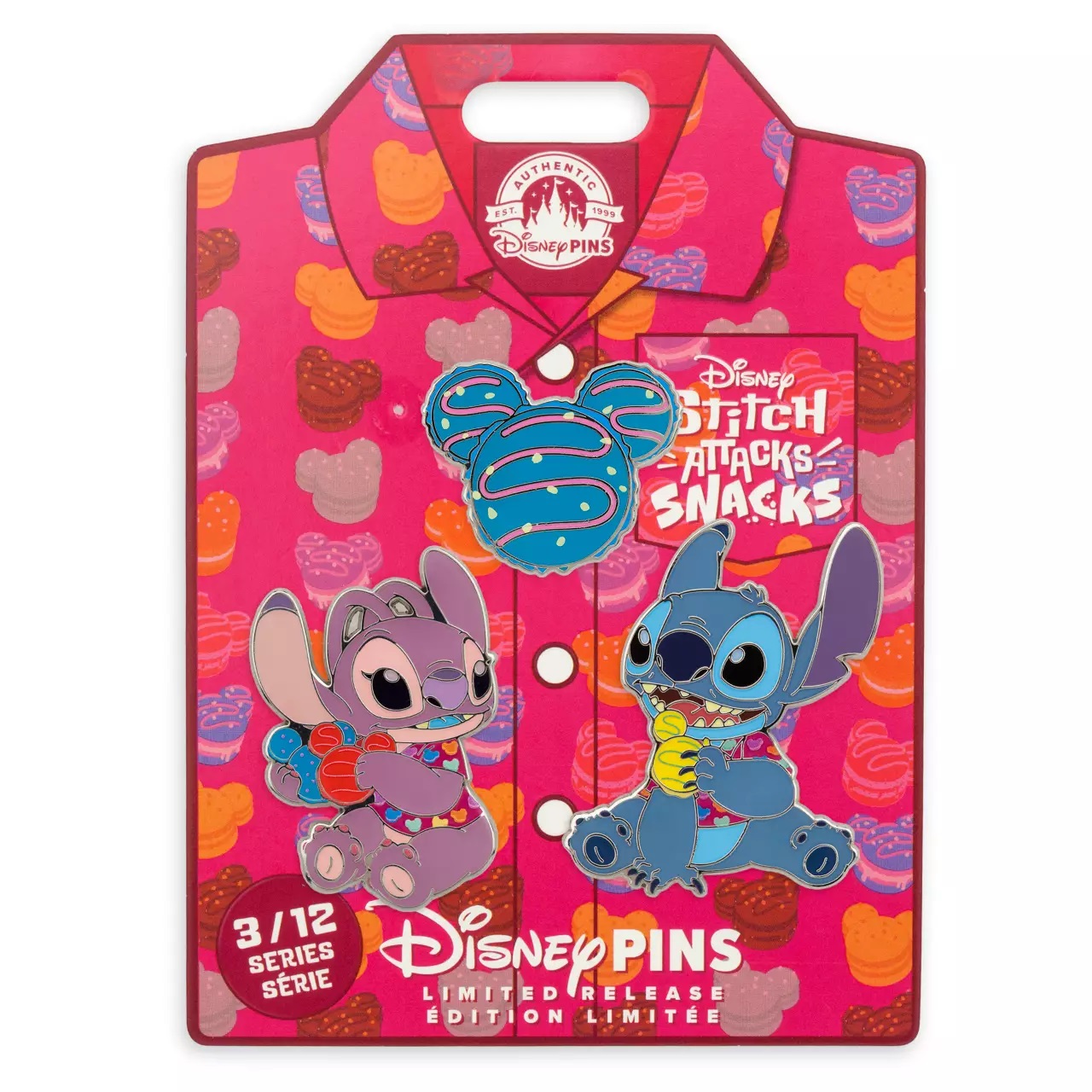 Stitch Attacks Snacks Pin Set – Macaron – March – Limited Release Pins Released March 12 2024