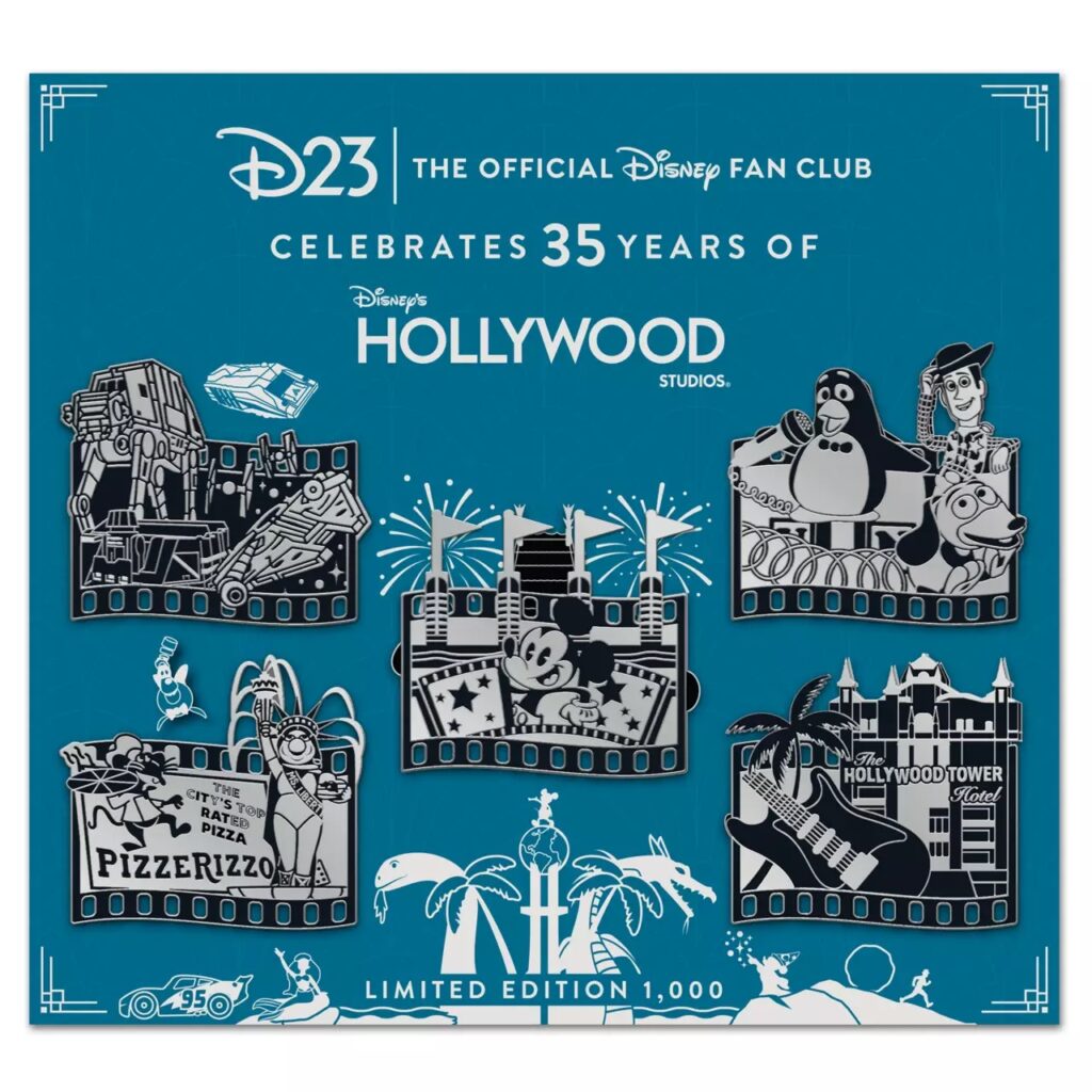 D23 Gold Member Exclusive Disney's Hollywood Studios 35th Anniversary Pin Set – Limited Edition