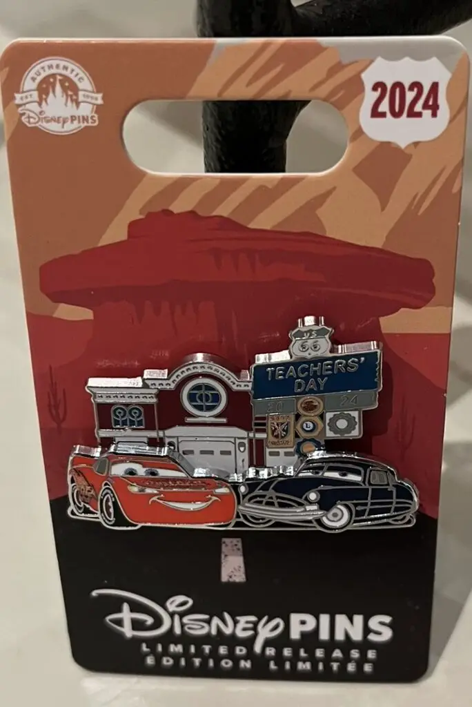 Disney Pins 2024 Teachers Day with Lightning McQueen and Doc Hudson