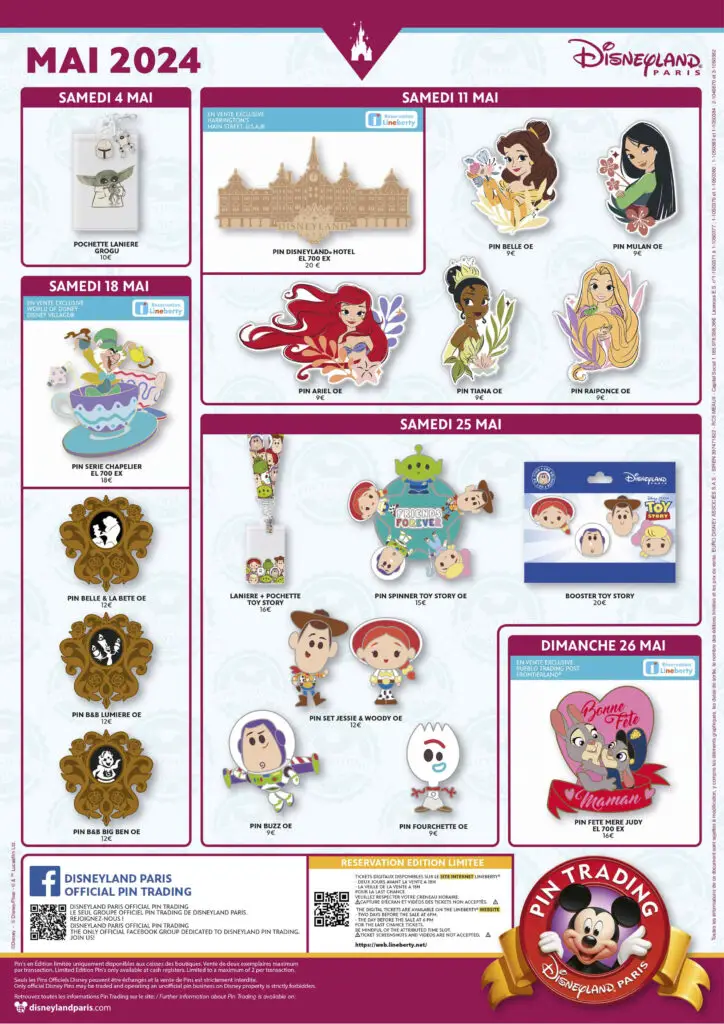 Disneyland Paris May 2024 Pin Trading Release Schedule