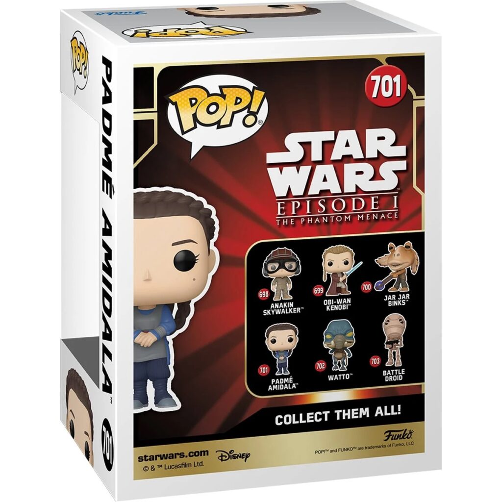 Star Wars Episode I - The Phantom Menace Padme Amidala (Tatooine) Funko Pop! Vinyl Figure #701 Box Back