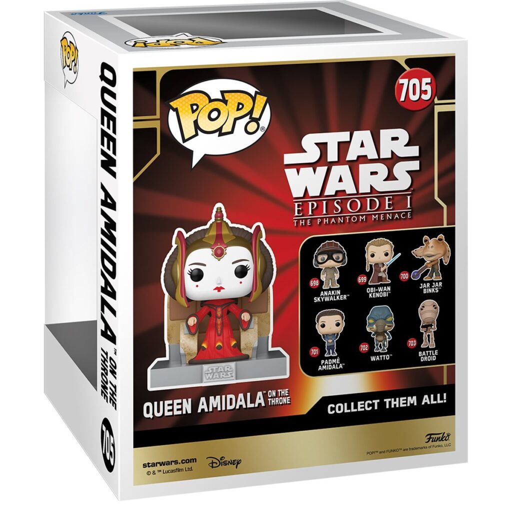 Star Wars Episode I - The Phantom Menace Queen Amidala on the Throne Deluxe Funko Pop! Vinyl Figure #705 Box Back