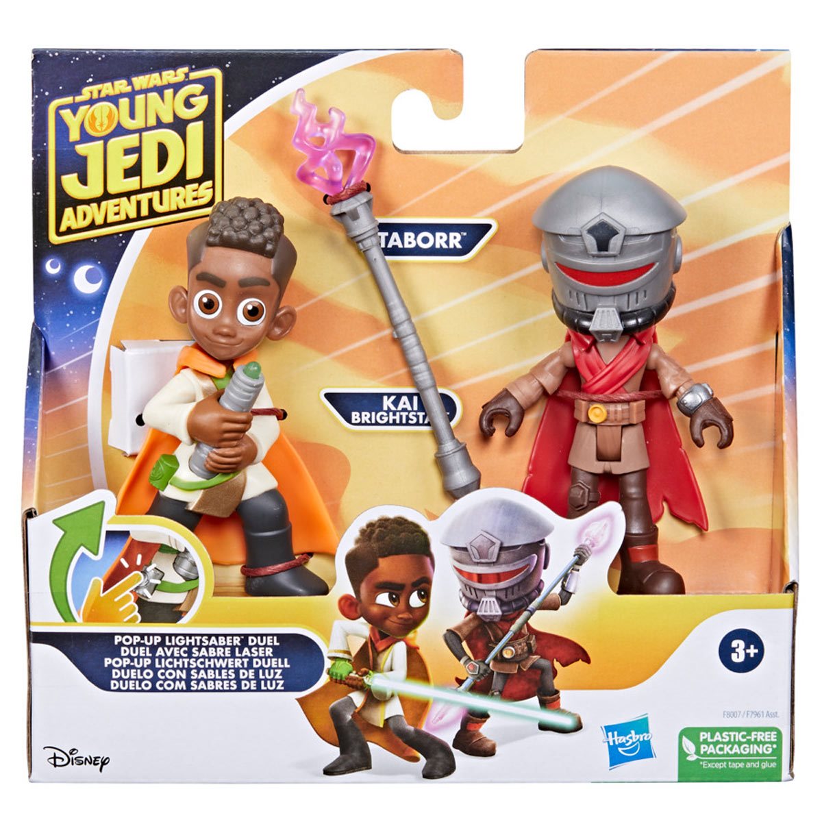 Star Wars Young Jedi Adventures Kai Brightstar and Taborr 4-Inch Action Figure 2-Pack Package