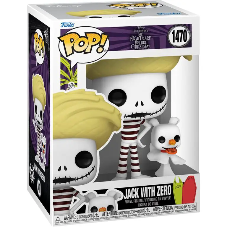The Nightmare Before Christmas Jack with Zero (Beach) Funko Pop! Vinyl Figure and Buddy #1470 Box Front
