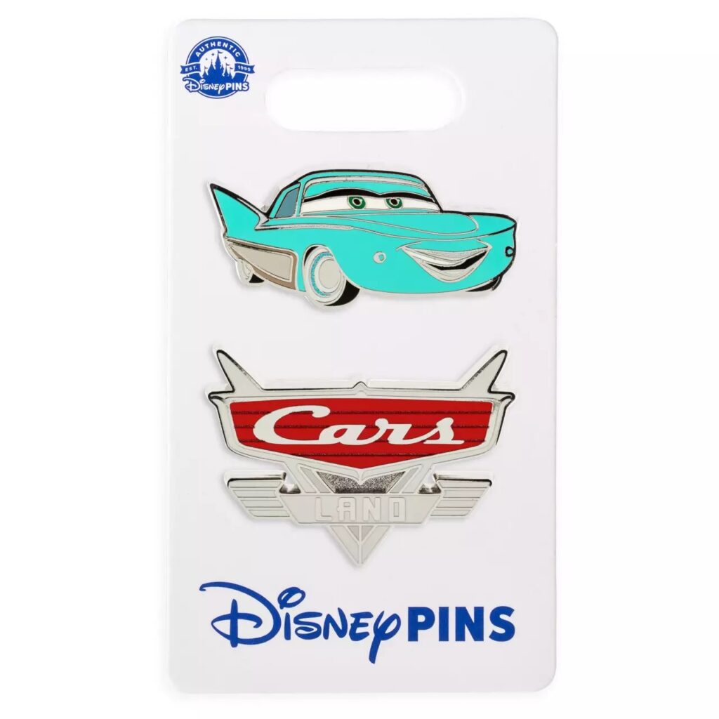 Disney Pixar Flo and Cars Land Logo Pin Set