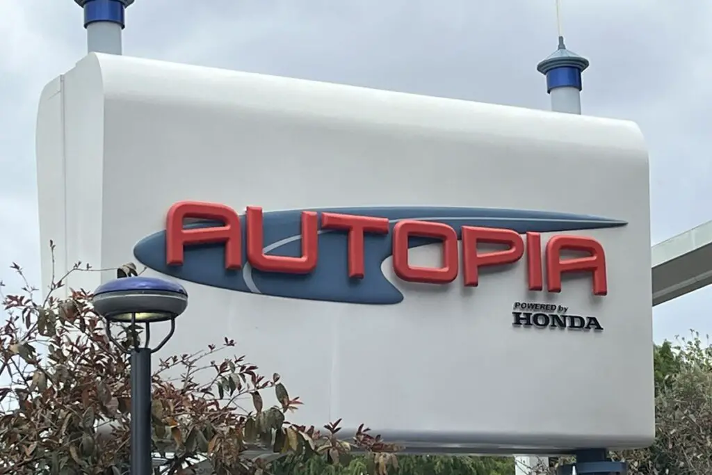 Disneyland Autopia Sign