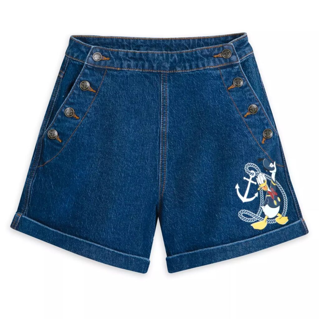 Donald Duck Denim Shorts for Women – 90th Anniversary - Front