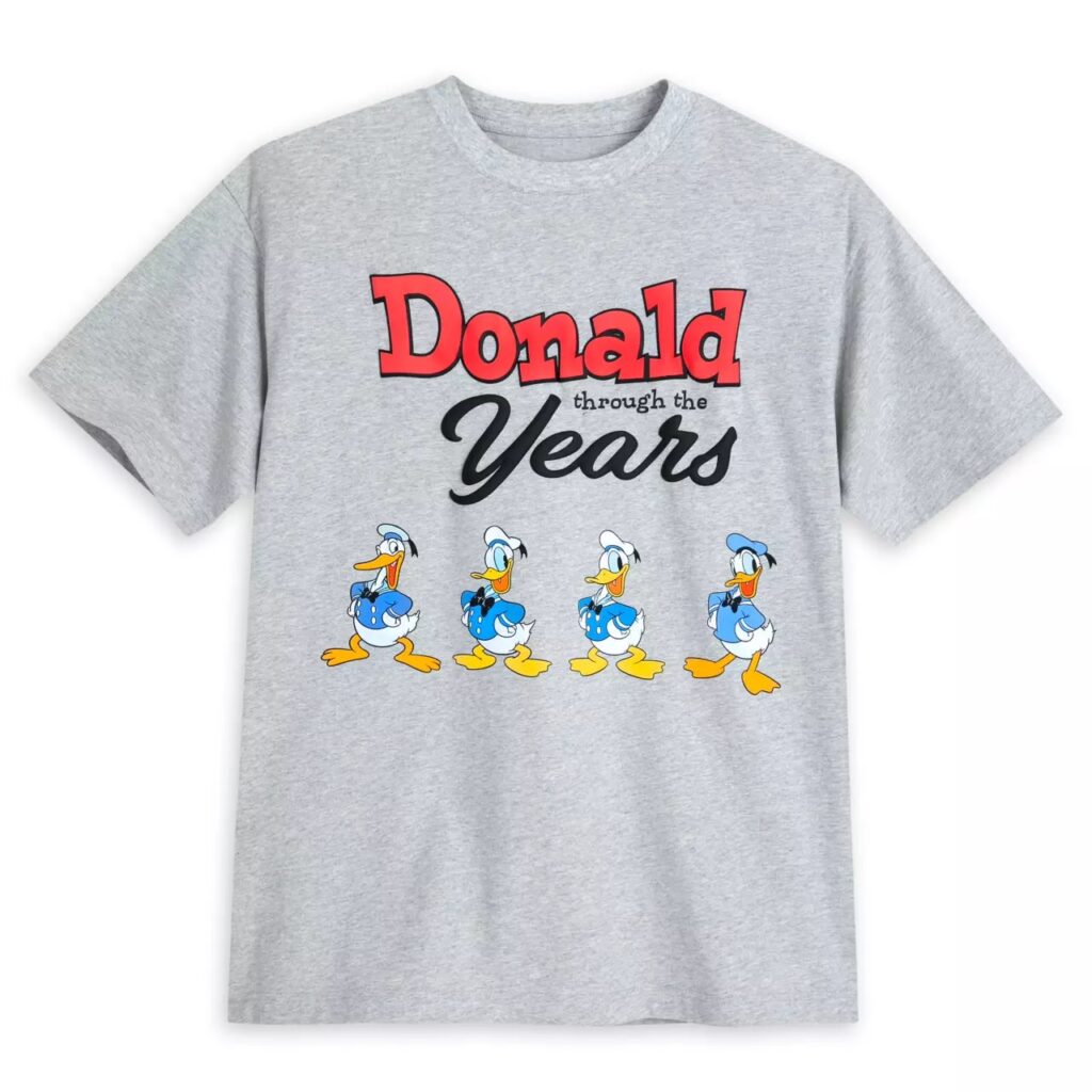 Donald Duck Through the Years T-Shirt for Adults - Front