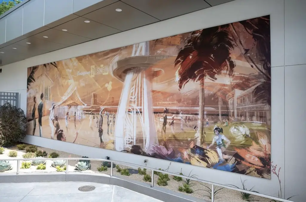 New Downtown Disney District West End Entrance & Security Checkpoint - Mural