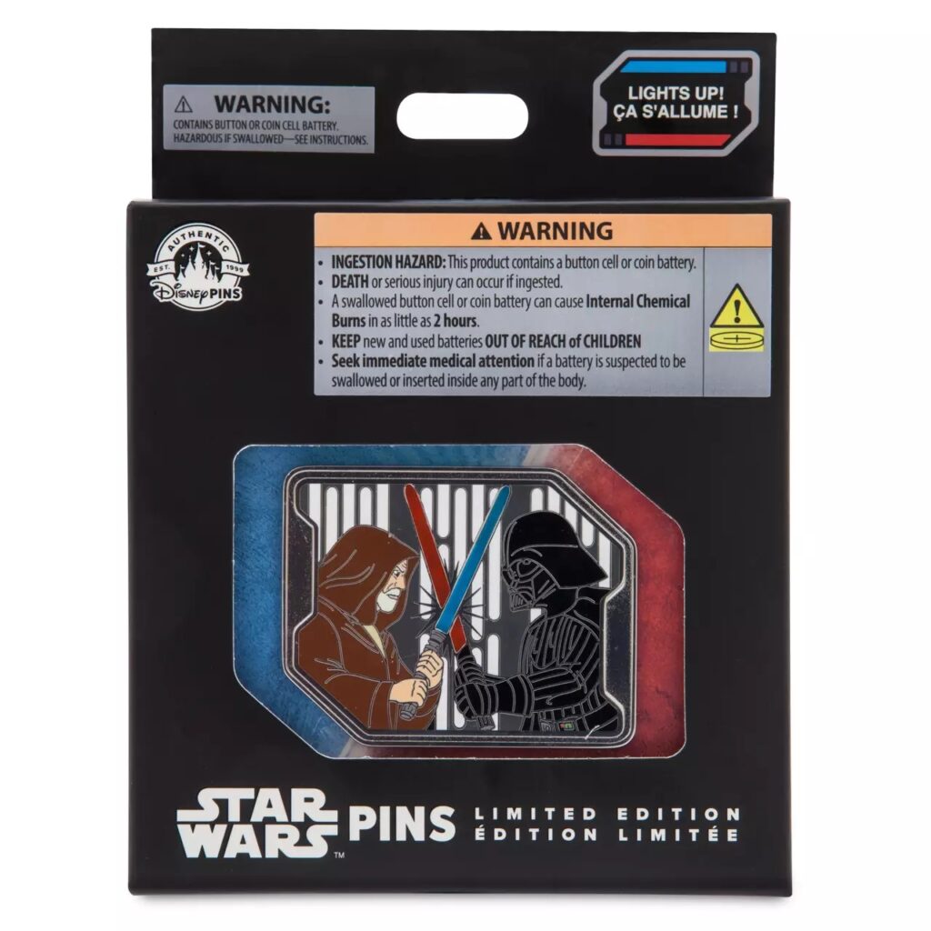 Obi-Wan Kenobi and Darth Vader Light-Up Jumbo Pin – Star Wars A New Hope – Limited Edition