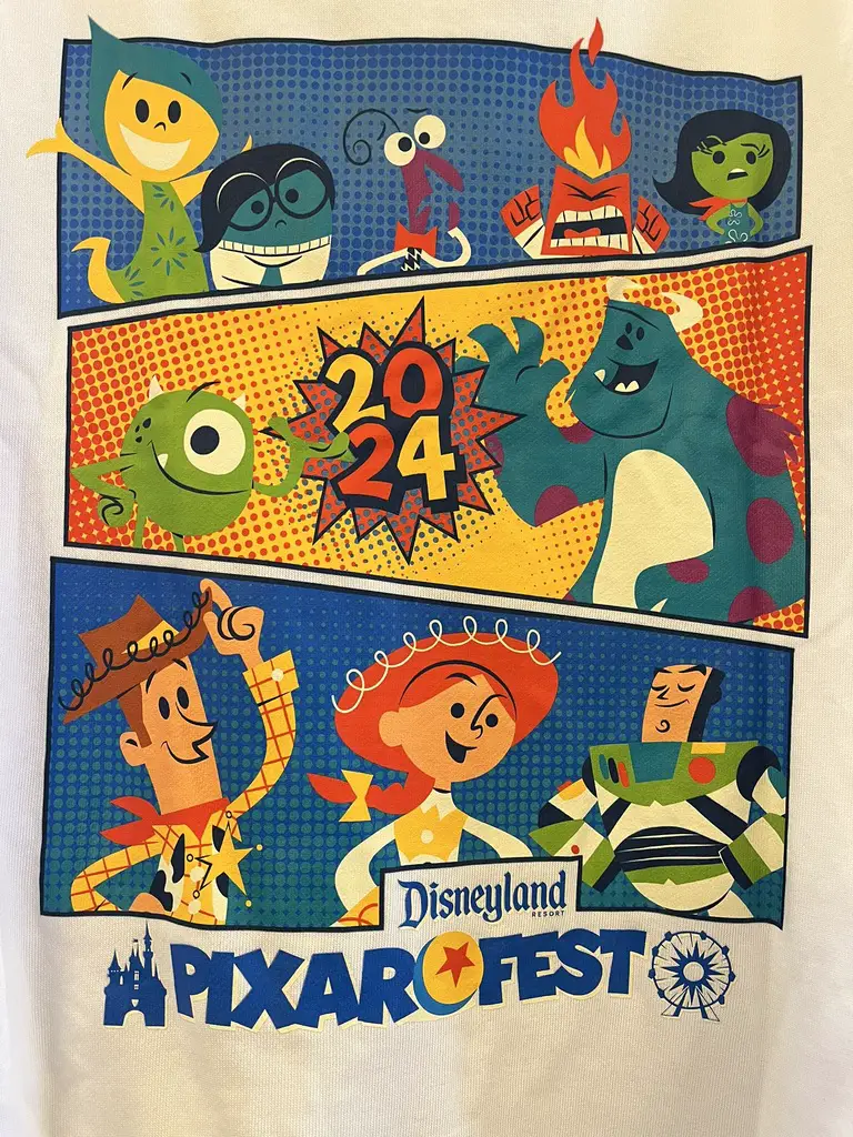 Pixar Fest Dated Zip-Up White Hoodie - Back Logo