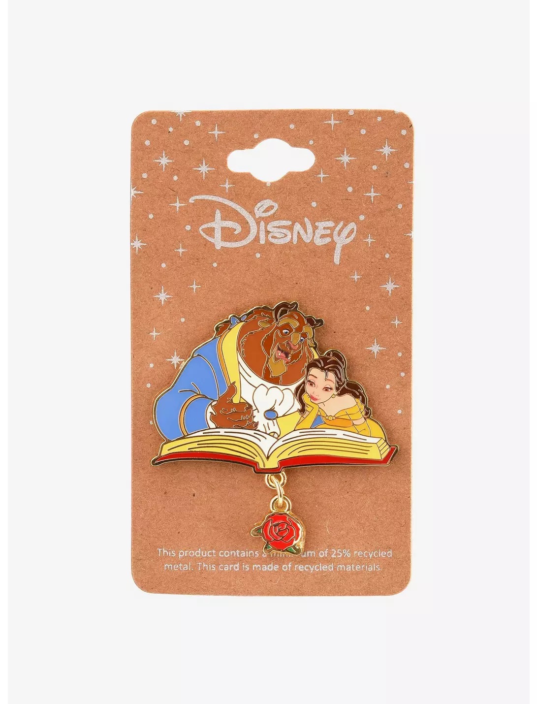 Disney Beauty and the Beast Belle & Beast Reading Dangling Charm Enamel Pin — BoxLunch Exclusive