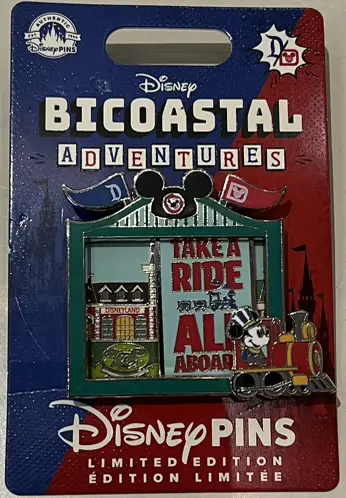 Disney Bicoastal Adventures Mickey Mouse Train Railroad Pin