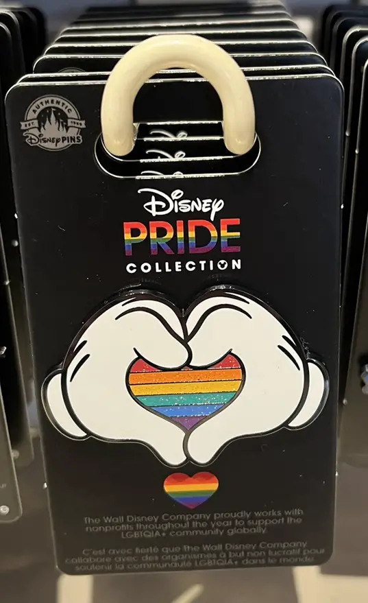 Disney Pride Mickey Mouse Gloves Rainbow Pin