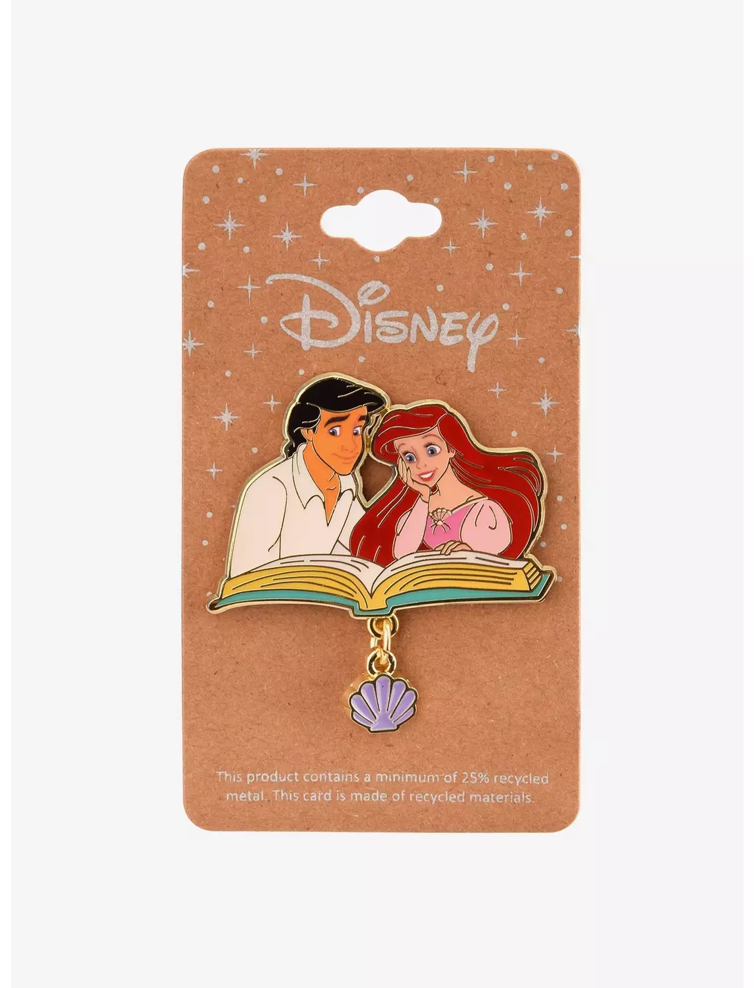 Disney The Little Mermaid Ariel & Eric Reading Dangling Charm Enamel Pin — BoxLunch Exclusive
