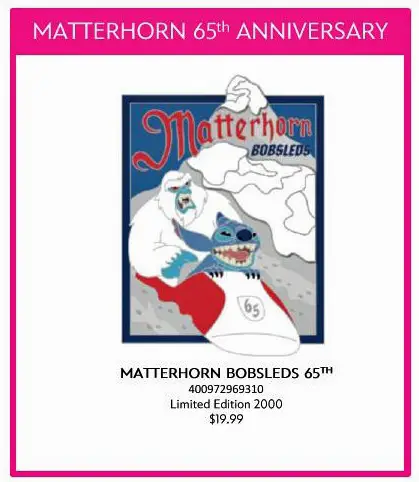 Disneyland Matterhorn 65th Anniversary Pin