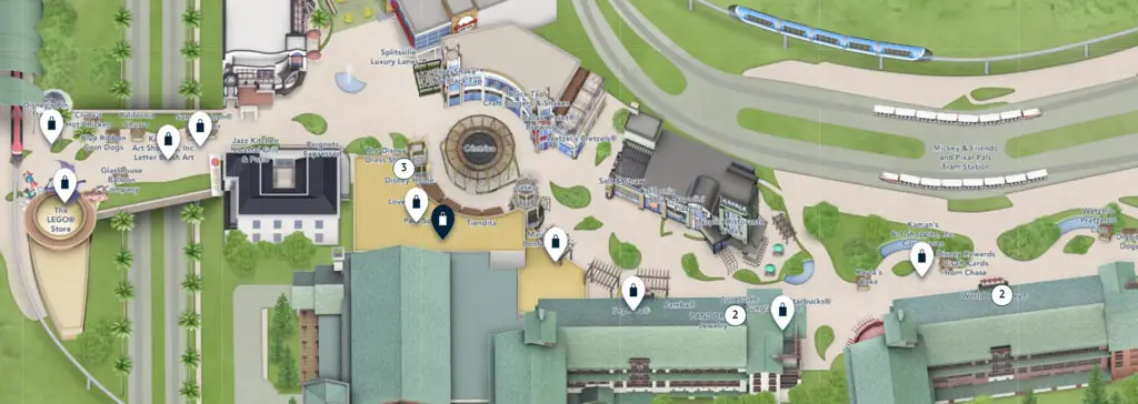 Downtown Disney District at Disneyland Map