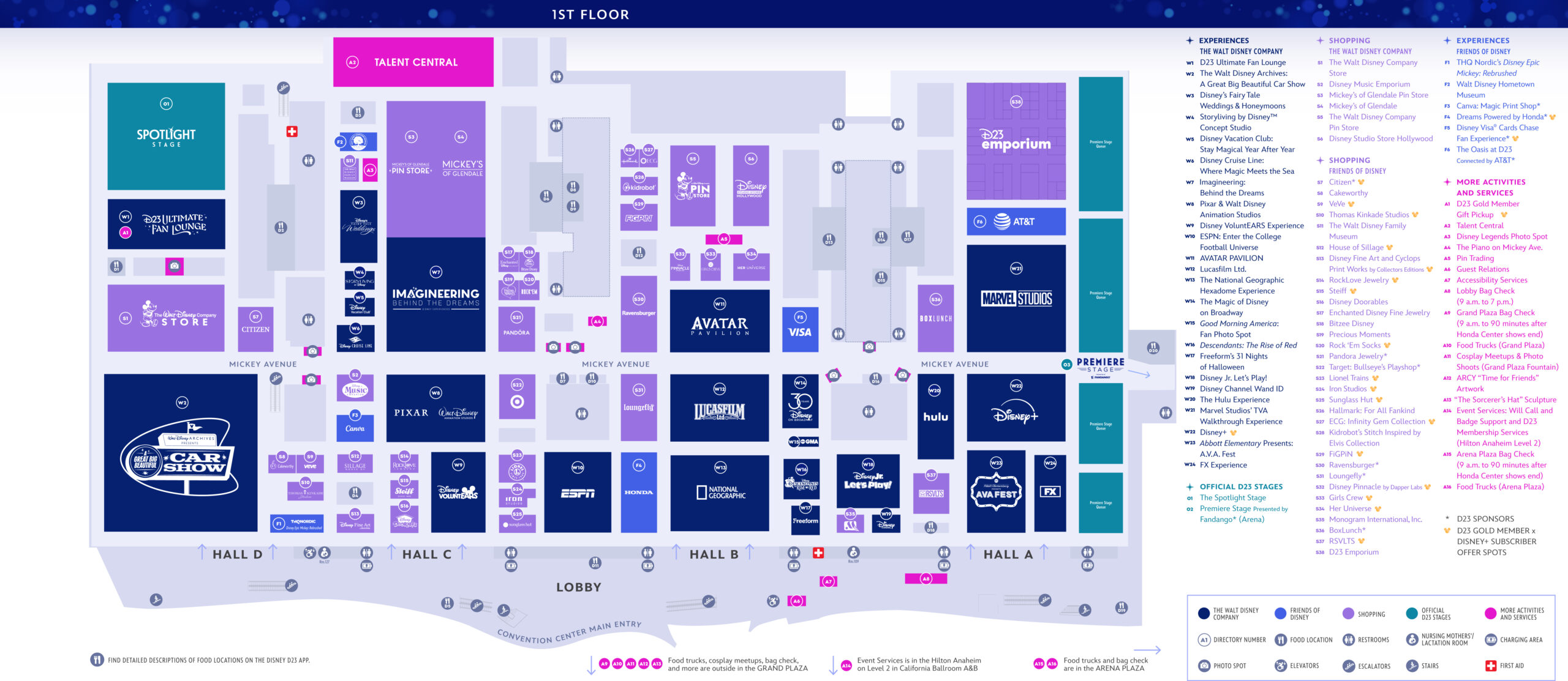 D23 The Ultimate Disney Fan Event 2024 Event Guide - 1st Floor