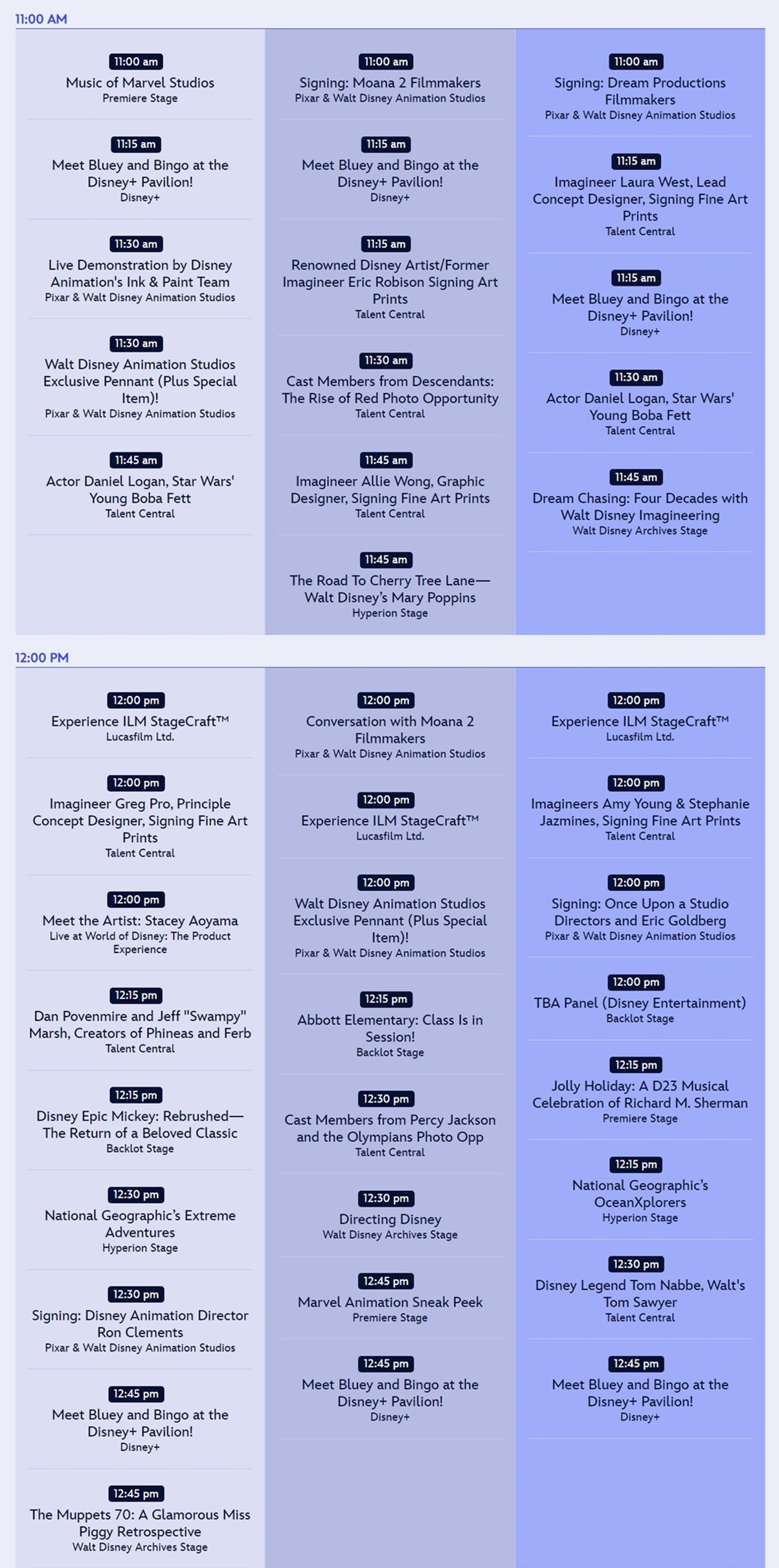 D23 The Ultimate Disney Fan Event 2024 Schedule - Part 2