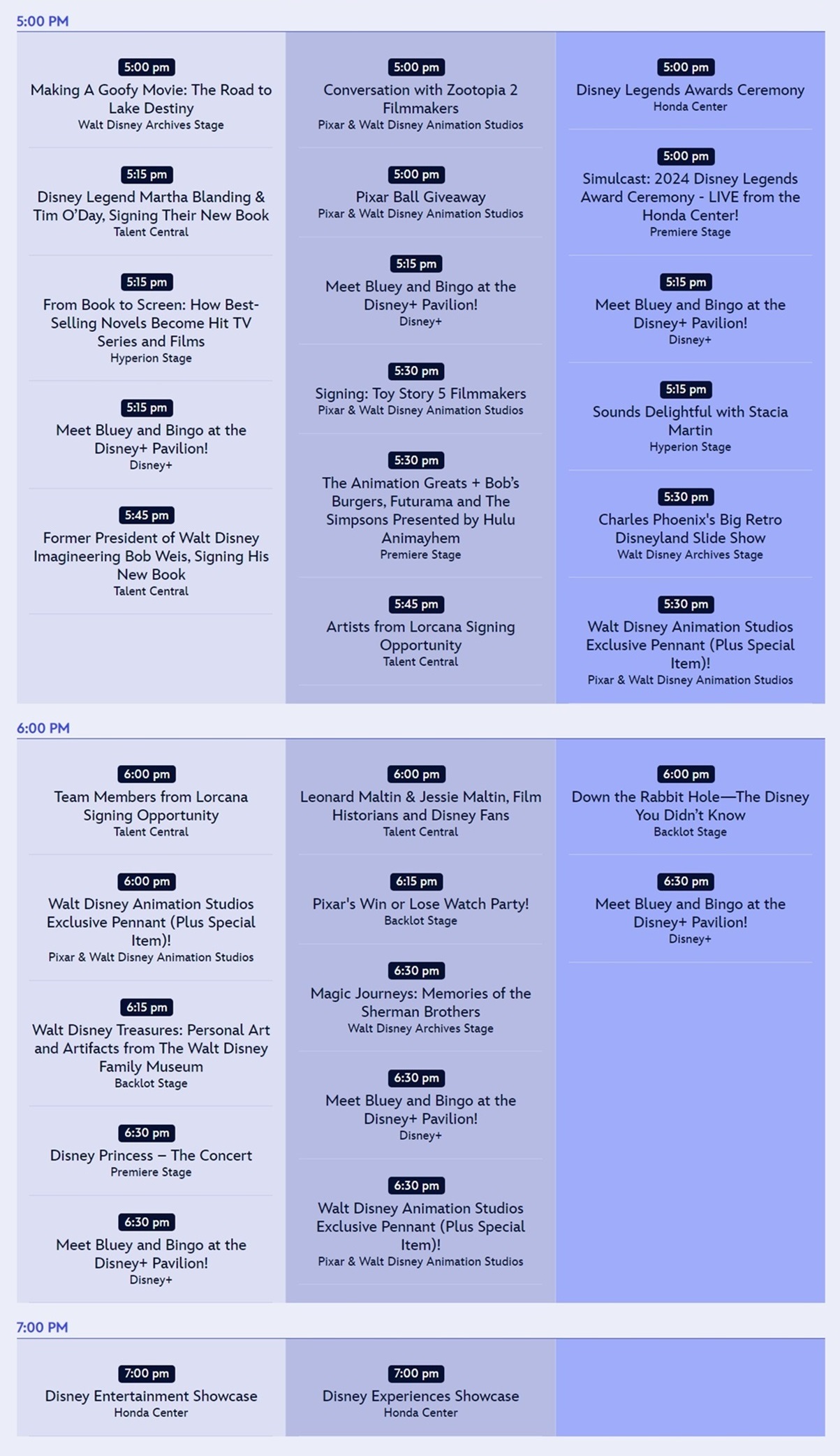 D23 The Ultimate Disney Fan Event 2024 Schedule - Part 7