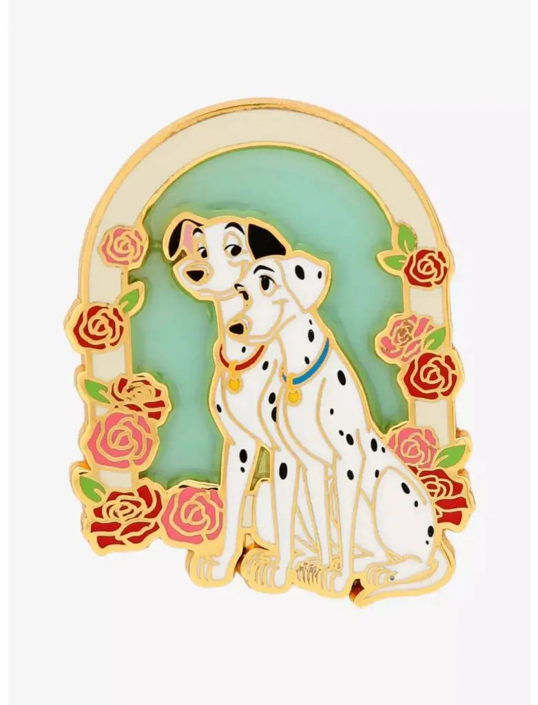 Disney 101 Dalmatians Pongo & Perdita Floral Frame Enamel Pin - BoxLunch Exclusive