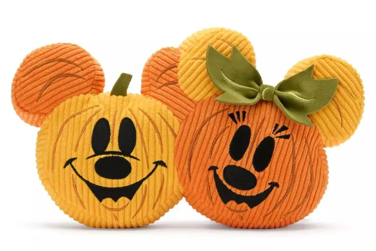 Mickey and Minnie Mouse Pumpkin Halloween Throw Pillow