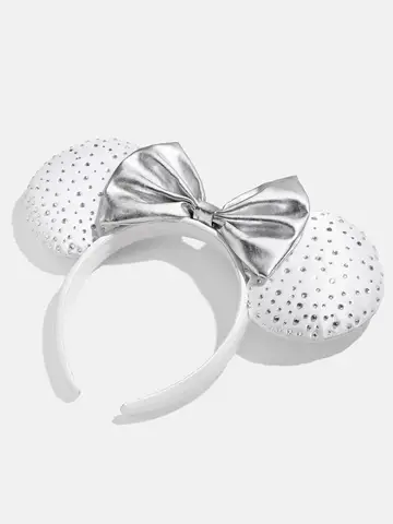 Minnie Mouse Disney White Silver Ears Headband