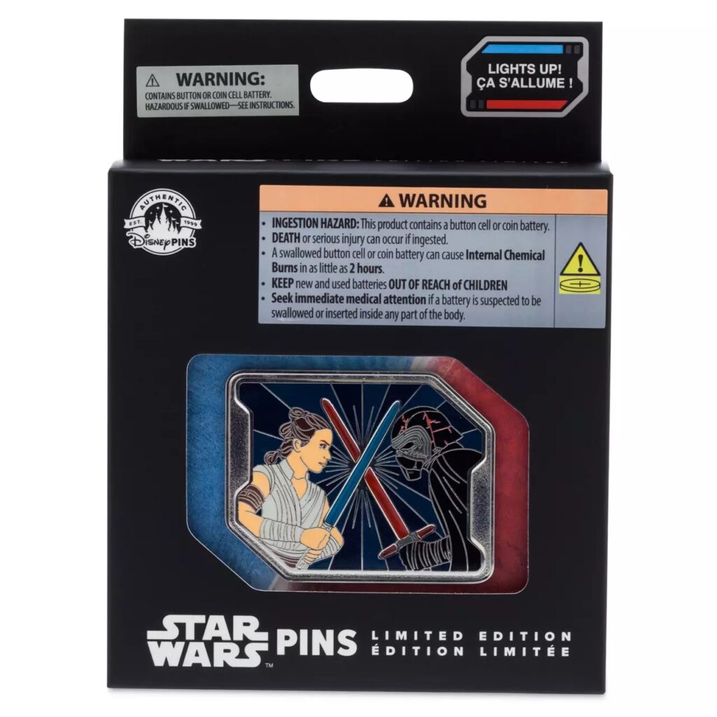 Rey and Kylo Ren Light-Up Jumbo Pin – Star Wars The Rise of Skywalker – Limited Edition Box