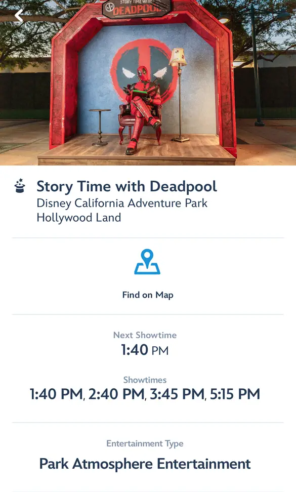 Story Time with Deadpool Show Schedule