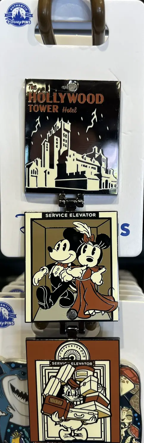 The Twilight Zone Hollywood Tower of Terror Hotel Donald Duck Bell Services Hinged Pin Opened