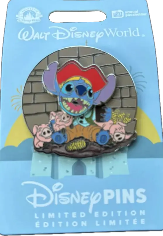 Walt Disney World Annual Pass Pirates of the Caribbean Stitch Pin