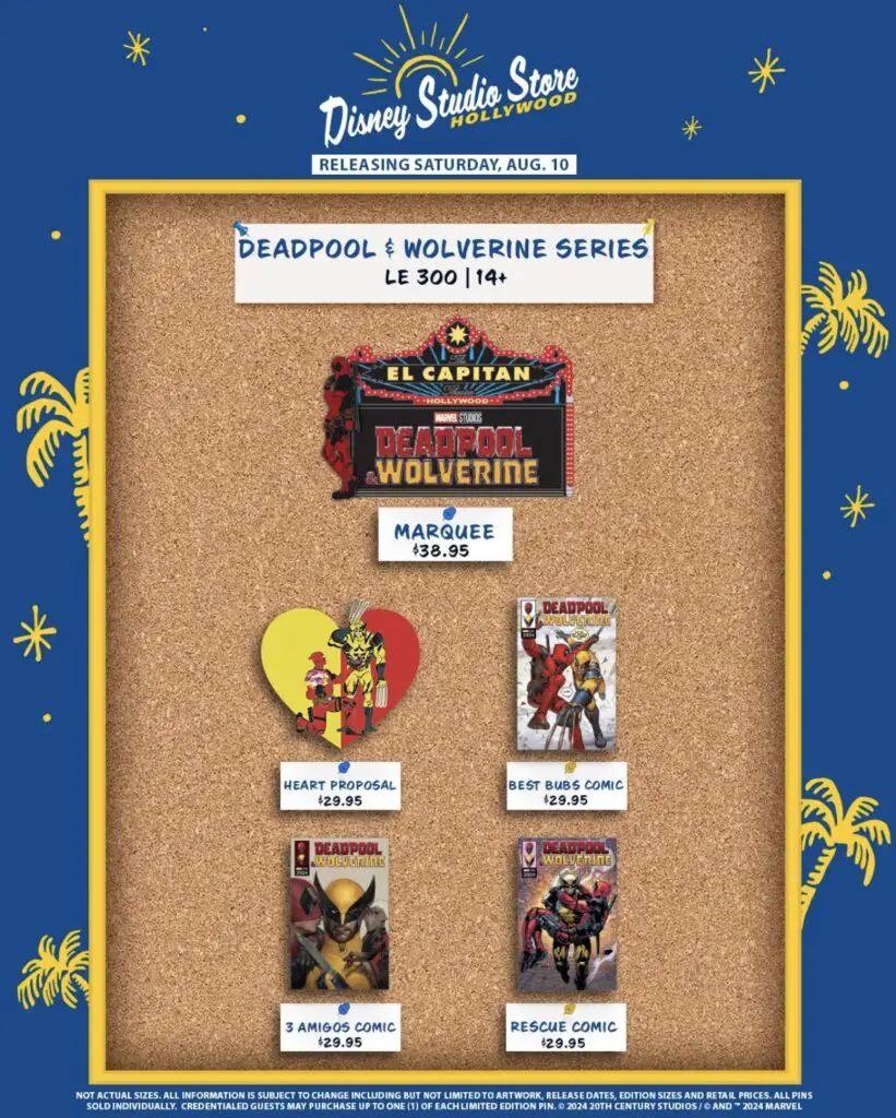 Disney Studio Store Hollywood D23 The Ultimate Disney Fan Event Pin Preview - Deadpool & Wolverine Series