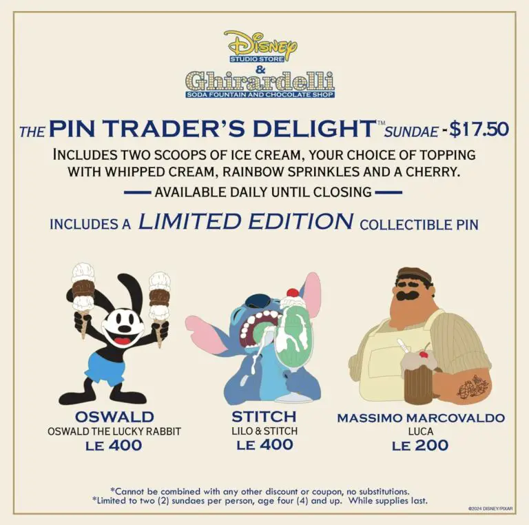 Disney Studio Store Hollywood Pin Trader's Delight August Sundae Pins