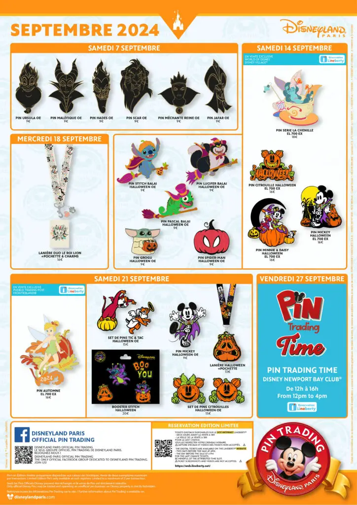 Disneyland Paris September 2024 Pin Release Schedule