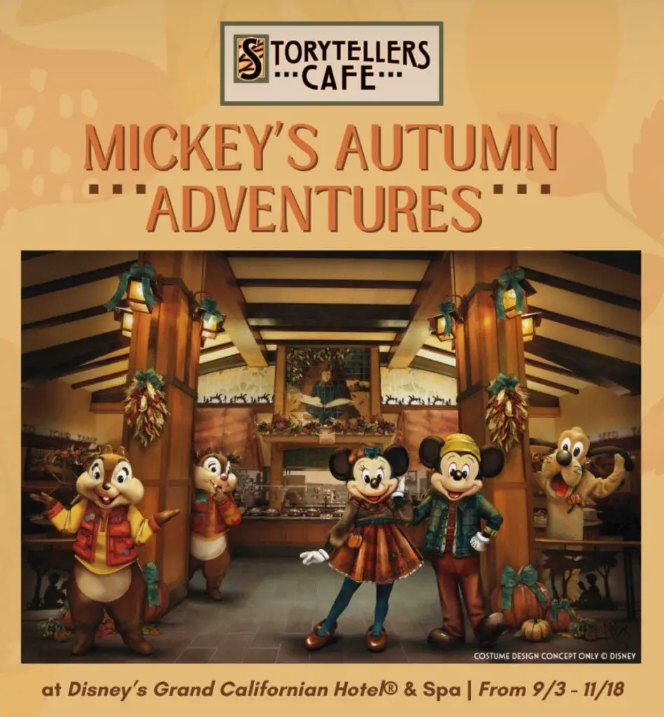 Storytellers Cafe Mickey's Autumn Adventures