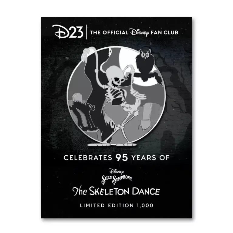 D23-Exclusive Silly Symphony The Skeleton Dance 95th Anniversary Glow-in-the-Dark Pin – Limited Edition