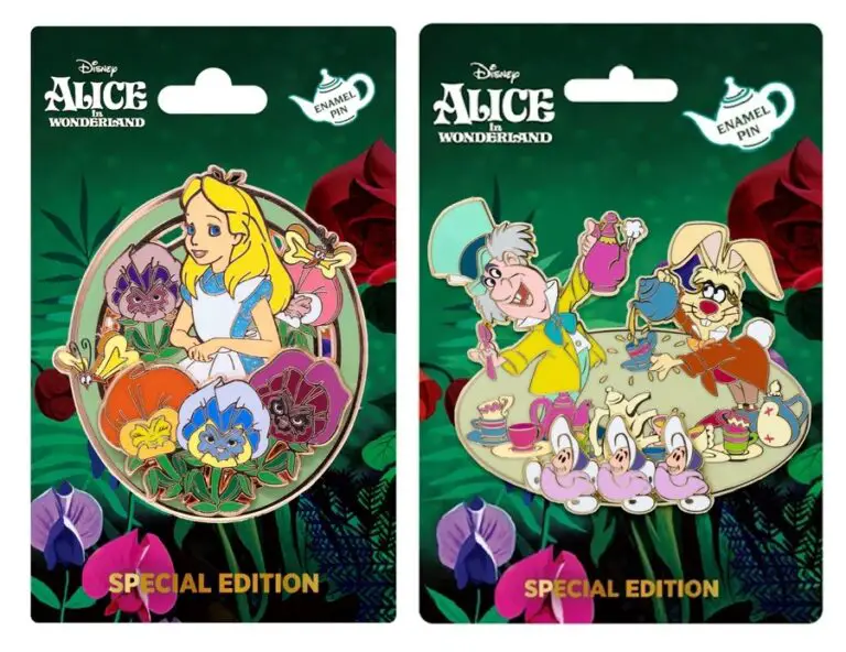 Disney Alice in Wonderland Tea Party Flower Special Edition Pins