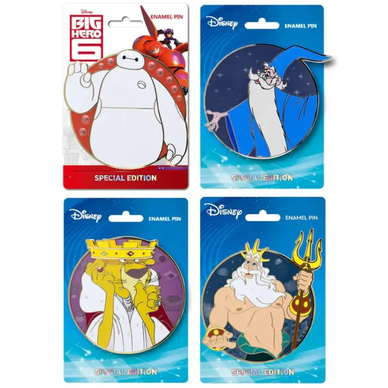 Disney Expression Series - Merlin, Baymax, Prince John, and King Triton Special Edition 300 Pins