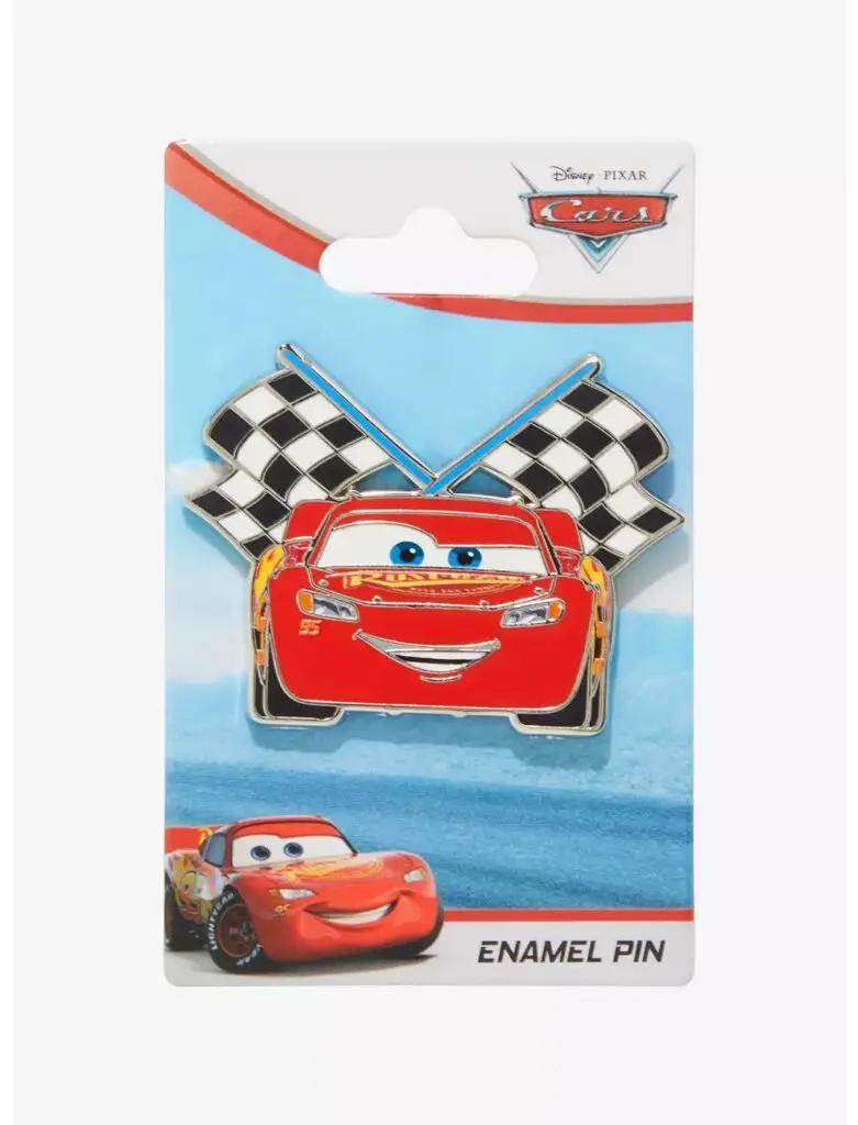 Disney Pixar Cars Lightning McQueen Checkered Flag Enamel Pin