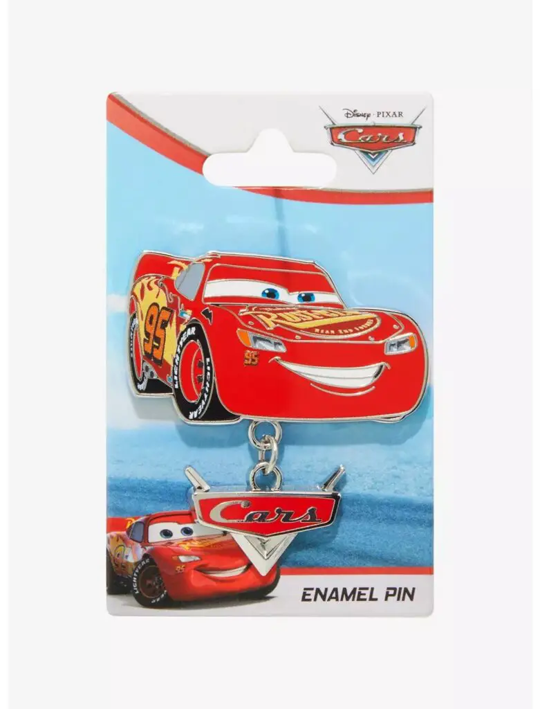 Disney Pixar Cars Lightning McQueen Title Dangling Enamel Pin